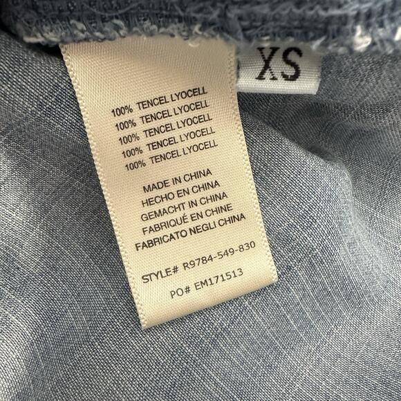 Cloth & Stone Womens Button Up Chambray Shirt Size XS Anthropologie Western - Picture 6 of 6